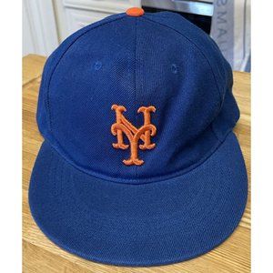 New York Mets Blue Orange Baseball Hat Nathan's Famous on Back Adjustable Size